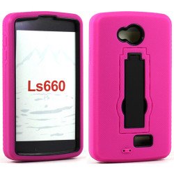 LG F60 Armor Hybrid Kickstand Case (Hot Pink)